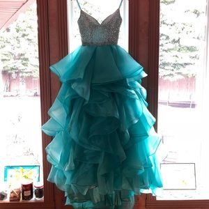 Tiffany Designs Beaded Full Grad Dress EUC